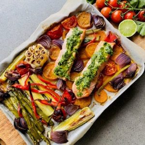 Salmon tray bake: a simple & delicious dish the family will enjoy