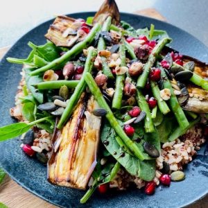 Eggplant and quinoa salad