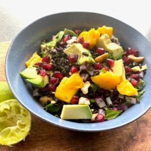 Black rice & salmon salad